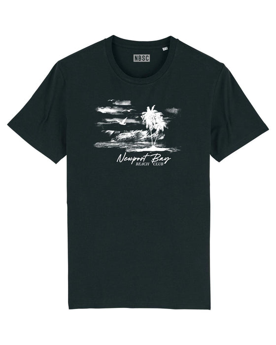 NEWPORT BAY SAILING CLUB BEACH CLUB T SHIRT BLACK