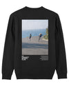 NY CONCEPT  SKATE BACK PRINT CREW NECK SWEATER BLACK
