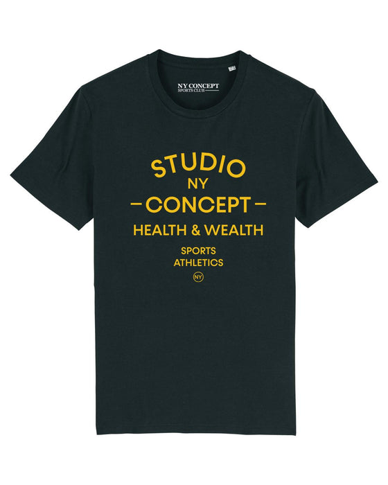 NY CONCEPT STUDIO T SHIRT BLACK YELLOW