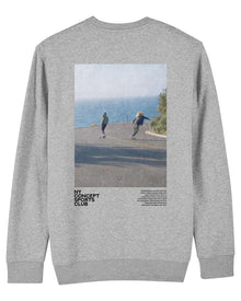  NY CONCEPT  SKATE BACK PRINT CREW NECK SWEATER GREY