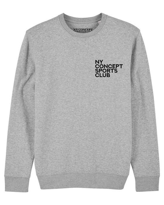 NY CONCEPT  SKATE BACK PRINT CREW NECK SWEATER GREY