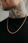AWAKEN THE ROSE Rope Chain 5mm 14Kt Gold Plated