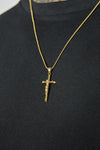 AWAKEN THE ROSE Crucifix Pendant 14Kt Gold Plated