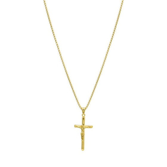 AWAKEN THE ROSE Crucifix Pendant 14Kt Gold Plated