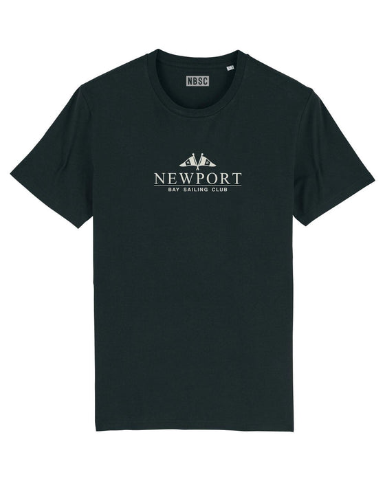 NEWPORT BAY SAILING CLUB FLAG BLACK T SHIRT