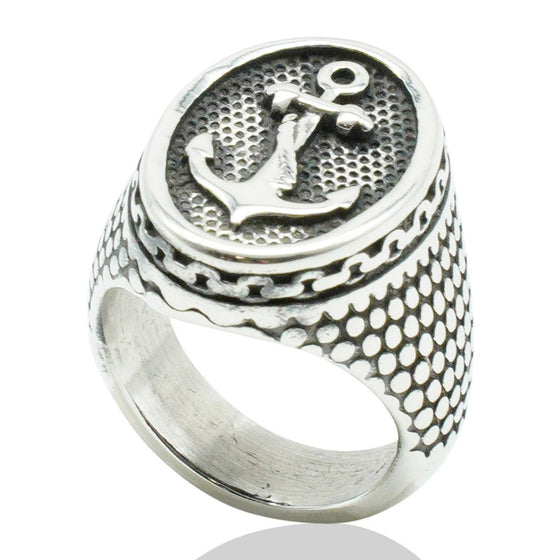 AWAKEN THE ROSE ANCHOR RING SILVER