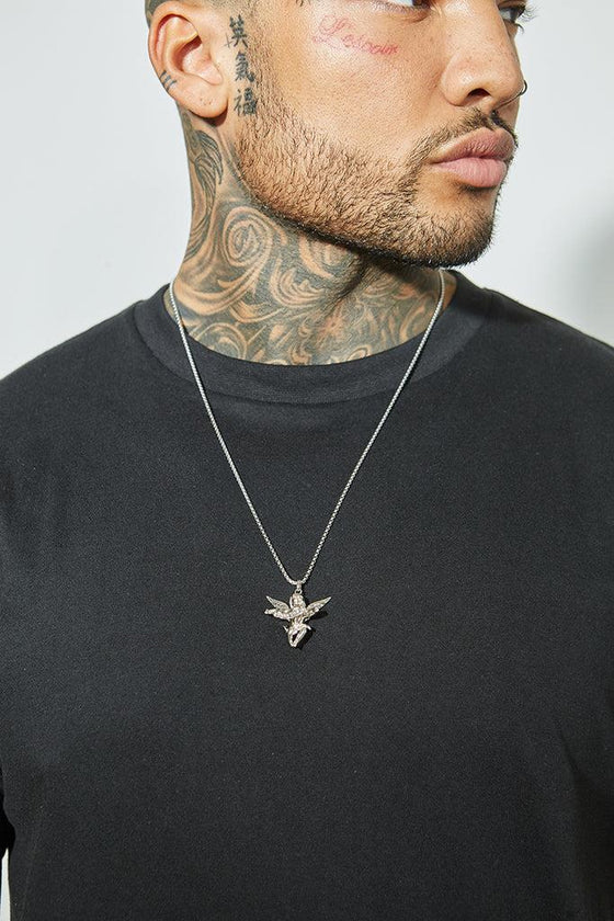 AWAKEN THE ROSE Angel Pendant Silver