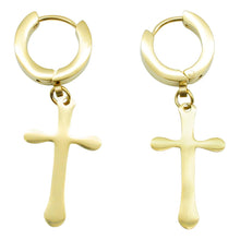  AWAKEN THE ROSE Cross Huggie Earring 14kt Plated Gold