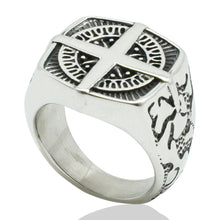  AWAKEN THE ROSE Cross Ring Silver