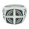 AWAKEN THE ROSE Cross Ring Silver