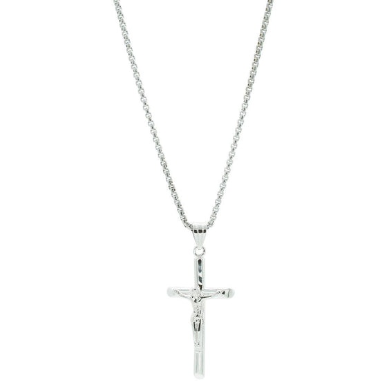 AWAKEN THE ROSE CRUCIFIX PENDANT SILVER