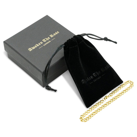 AWAKEN THE ROSE Cuban Bracelet 5mm 14Kt Gold Plated