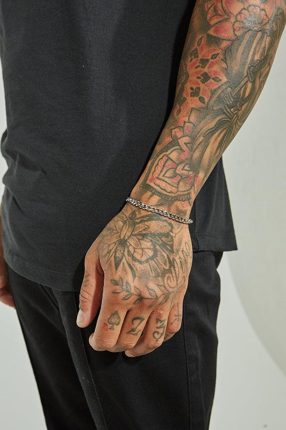 AWAKEN THE ROSE Cuban Bracelet 5mm Silver