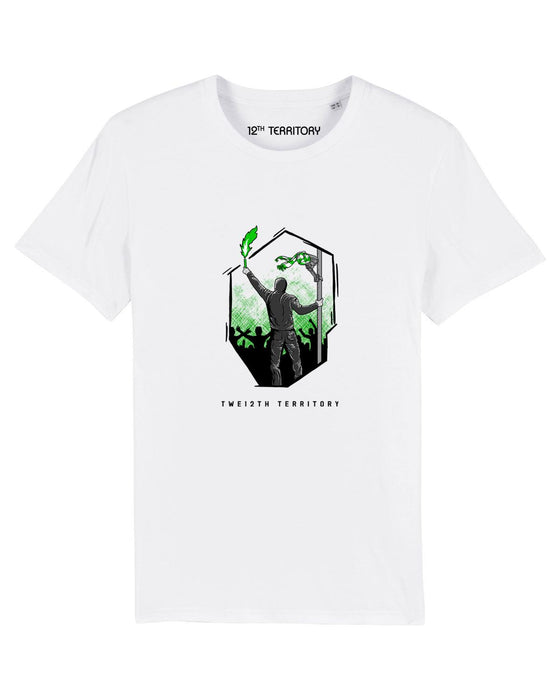 12TH TERRITORY FLARE GREEN WHITE T SHIRT