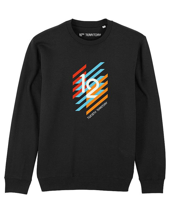 12TH TERRITORY CHEVRON CREW SWEATER BLACK