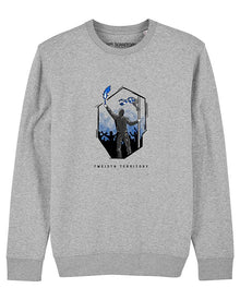  12TH TERRITORY FLARE CREW SWEATER GREY BLUE